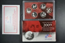 2009 S US Mint 90% Silver Quarter Proof Set DC & Territories+original packaging