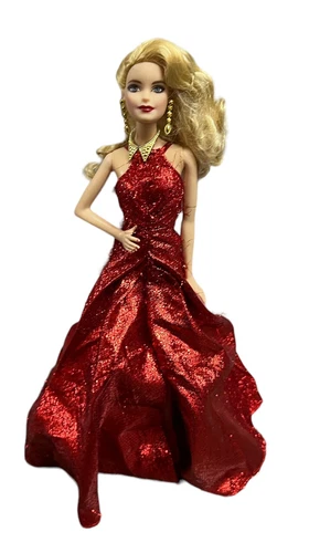 Model Muse Barbie collection Doll Mattel  Blonde red gala Dress