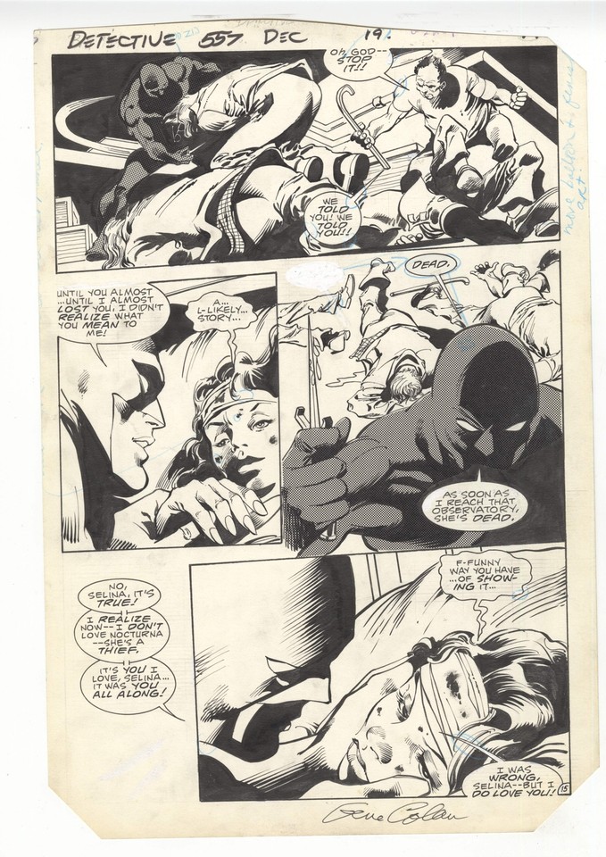 Detective Comics #557 Pg 15 Original Comic Art by Gene Colan - Batman & Catwoman Comic Art