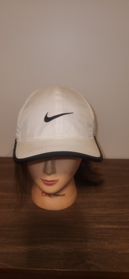 Nike Featherlight Dri-Fit Black & White Logo Women\'s Strapback Hat OS Nike Featherlight Running Hat Cap Womens Adjustable Ponytail  main image 2