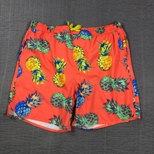 Ocean Current Swim Trunks Men XL Coral Blue Pineapple Trunks Festival Beach