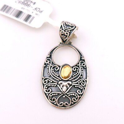 New Daniel W. Danwak Sterling Silver & 18K Yellow Gold Enchant Scroll Pendant