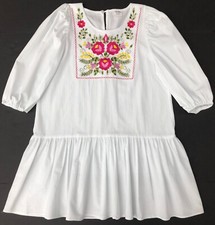 Puebla Mexican Hippie Peasant Embroidered Dress Assorted Colors V-2408