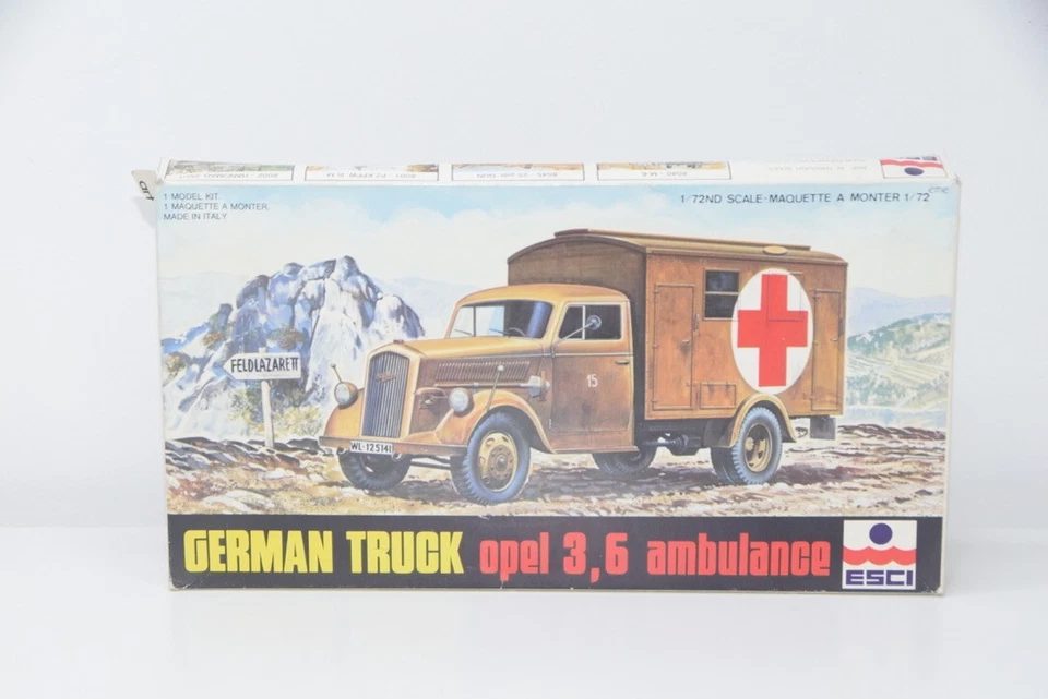 B28 1:72 ESCI 8035 OPEL 3.6 AMBULANZA CAMION TEDESCO MIB - Immagine 3 di 4