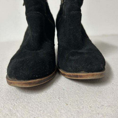 Lucky Brand Booties Women’s 6.5M Black Suede Side Zip Heeled Boots Everalda - Picture 5 of 12