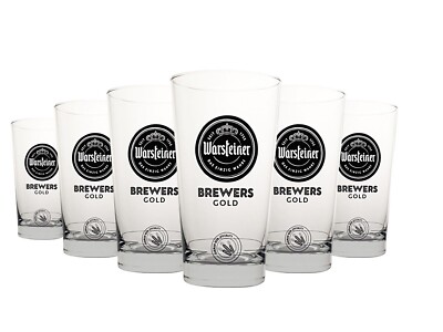 6x Warsteiner Gläser 0,4l Bier Glas Pils Brewers Gold Bierglas Cup Bar Set Pokal