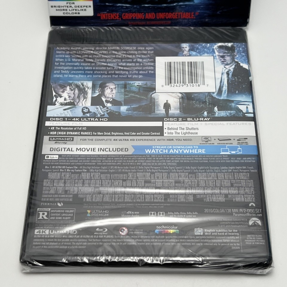 Shutter Island (2010) 4K UltraHD Bluray 2Disc US Release w/RARE