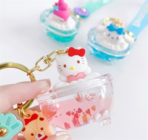 Sanrio Original Hello kitty kawaii relaxing cute bubble bath Key chain resin art - Picture 4 of 5