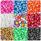BeadTin Pearl 12mm Heart Pony Beads Vertical Holes (250pcs) - Color choice