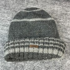 Adidas ClimaWarm Knit Beanie Gray Stripe Acrylic Polyester Winter Hat Unisex