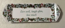 Spode Christmas Holidays Mint Candy Tray-Live Well, Laugh Often, Love Much 9”x3”