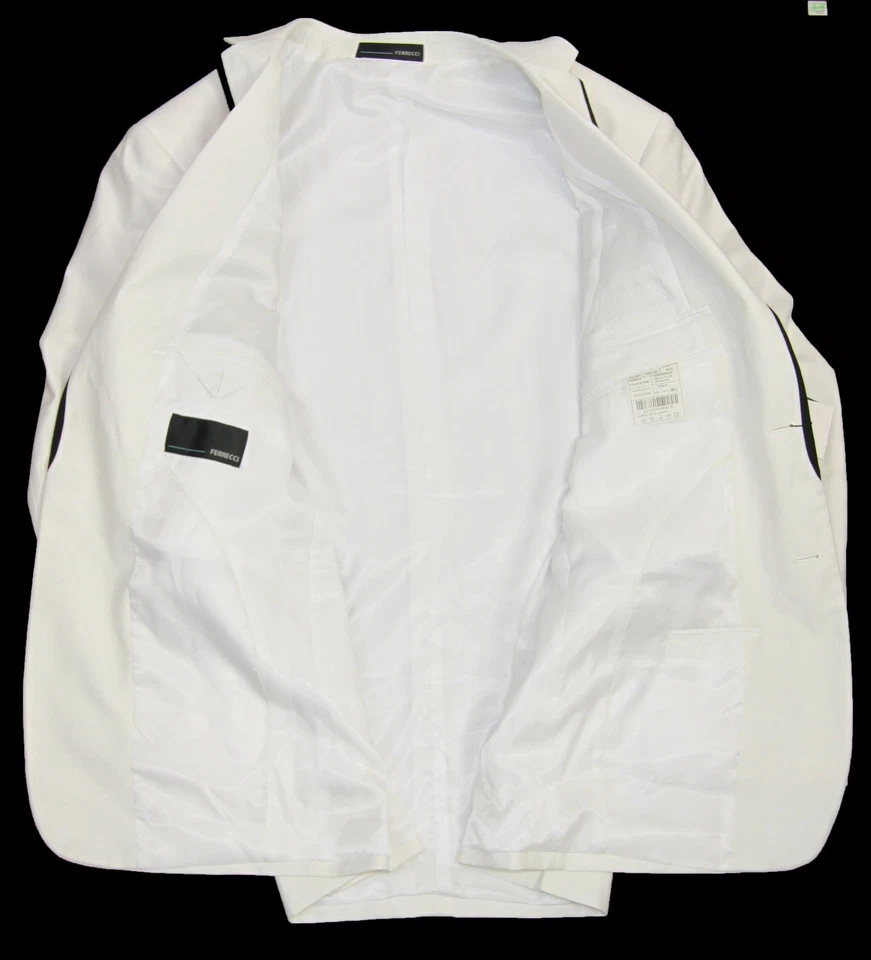 Esmoquin Ferrecci Para Hombre Premium Dos Piezas Ultra Cómodo Calce Ajustado, Blanco, 50L 44W Foto 3 de 4