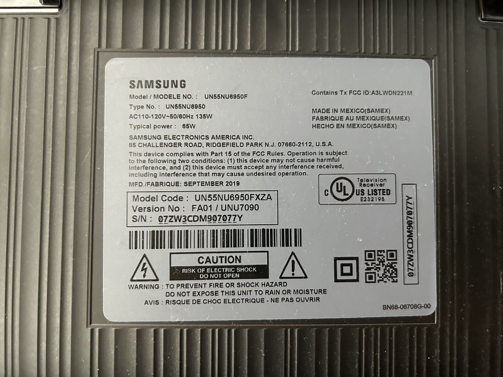 Samsung NU6950 55" 4K UHD Smart TV, Dark Spots on the Screen eBay