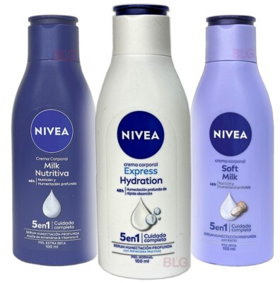 NIVEA Body Cream Moisturizer Shea Lotion Skin Bundle Care Crema Corporal 3.4oz