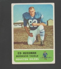 1962 Fleer Football Card #55 Ed Hussman-Houston Oilers Ex Card