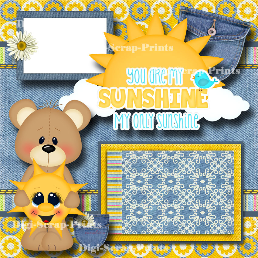 YOU ARE MY SUNSHINE ~ 2 premade scrapbook pages paper piecing baby BY ...