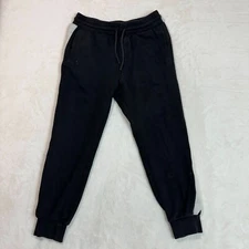 Divided H&M Basic Black Jogger Cotton Polyester Pants Drawstring Men's Size M