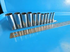 USED,SNAP ON "SAE" DEEP 12 POINT  3/8 DR. SOCKET SET, 1/4 THRU  7/8  IN.