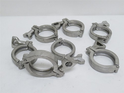 237186 Used; MFG- 13MHHM200 Lot-7 Single Pin Heavy Duty Clamp 2"; SS; Mixed MFG
