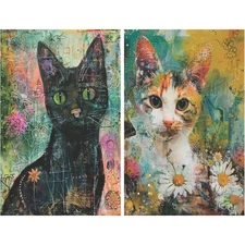 Whimsical Cats #2 | A4 Mulberry Rice Paper | Paper for Decoupage