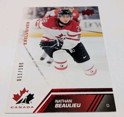 2013 UPPER DECK TEAM CANADA NATHAN BEAULIEU #147 EXCLUSIVES 011/100 TEAM CANADA