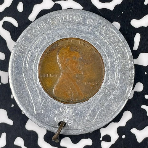 1948-S U.S. Lincoln Wheat Encased Cent Good Luck Token Lot#A0119 35mm
