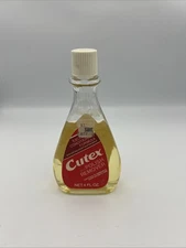Vintage 1970s Cutex Nail Polish Remover w/Conditioner Glass Bottle Prop