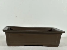 Preowned Japanese Tokoname Unglazed Rectangular Bonsai Pot - 8.75” By 6.25”