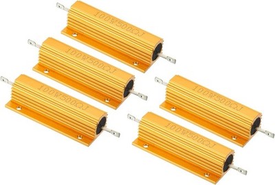 100W 500 Ohm Aluminum Shell Resistor 5 Pack Wirewound Resistor  Style: 500 Ohm
