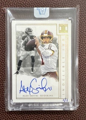 2022 Panini Honors Alex Smith SSP 1/1 2018 Impeccable On Card Auto Encased