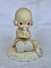 Precious Moments 'Growing in Grace, Age 2' Figurine Porcelain Girl with Blocks