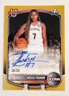 2025-26 Bowman Basketball Kelis Fisher  Gold Autograph #38/50 1st Bowman. Uconn.