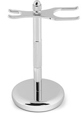 Deluxe Razor and Brush Stand - The Best Safety Razor Stand. This Will Chrome