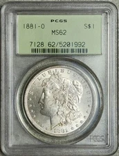1881 O $1 Morgan Silver Dollar PCGS MS62 Green - VAM 26A - Birthday May 20 1992