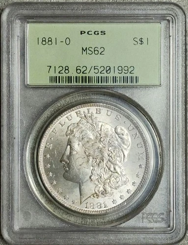 VAM 26A Clashed - 1881 O Morgan Silver Dollar PCGS MS62 OGH Birthday May 20 1992