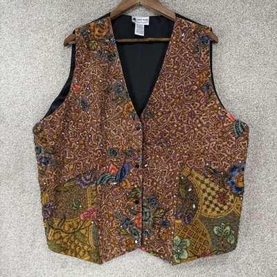 VTG Ana Mori Beaded Best One Size Indie Festival Boho Grunge Floral