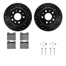 For Mercedes-Benz 560SEL 90-91 Drilled & Slotted Rear Brake Kit w Optimum Pads