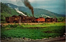 Maine Central Railroad MEC 606 & 622 Postcard Crawford Notch May 1950 RP473