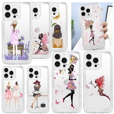 TPU Soft Phone Case Cover For iPhone 17 Pro Max 15 14 Plus 16 Sweet Girl Pattern