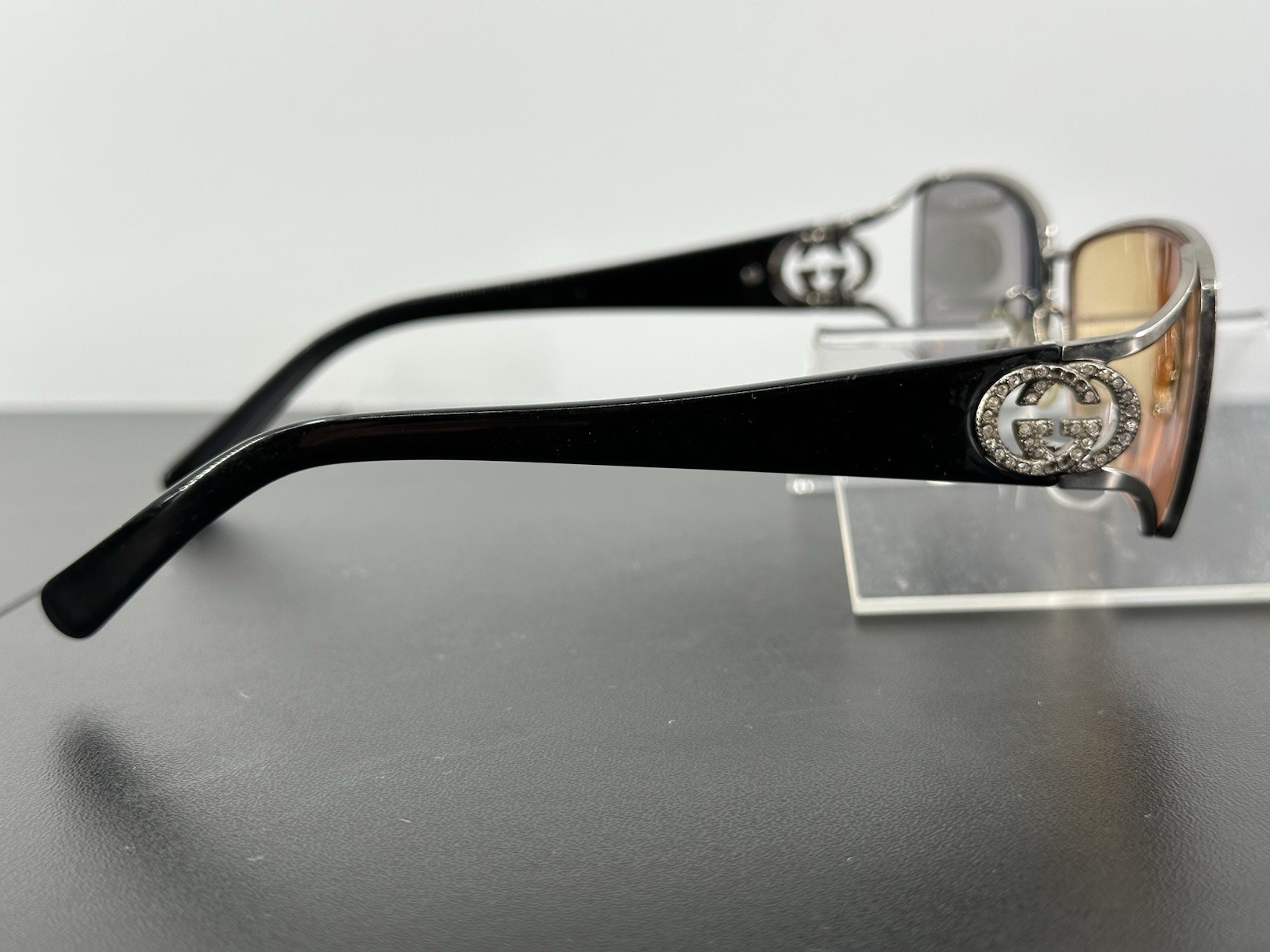 Gucci Vintage Frame Crystals Interlocking GG Made In Italy 56-18-135 (C2-03)