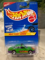 1997 Hot Wheels #537 Heat Fleet Police Cruiser 1:64 GrüN Chrome 5 Spoke