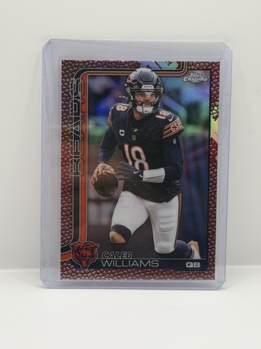 2025 Topps Chrome #52 Caleb Williams Football Leather Refractor