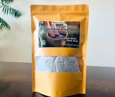 100% Natural Herbal Mugwort Bath/Foot Soak, Premium Dried Artemisia Vulgaris Cut