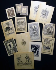 19th & 20th CENTURY COLLECTION OF BOOKPLATES EX-LIBRIS SOME SIGNED DESIGNERS