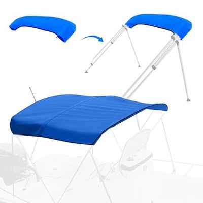 3 Bow Bimini Top Replacement Canvas, 6'L 67''-72'', Blue 3 Bow 6'L 67''-72''W