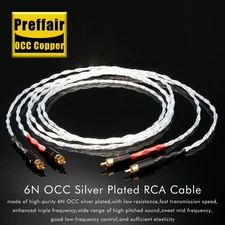 OCC Silver Plated HiFi RCA Cable Audio Cable Amplifier CD Adapter Signal Wire