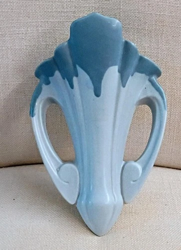 Vintage Roseville Pottery Carnelian Drip 1  Wall Pocket  #1252-8