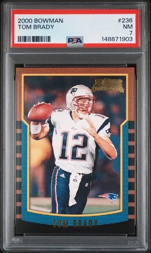 2000 BOWMAN #236 TOM BRADY ROOKIE RC PSA 7