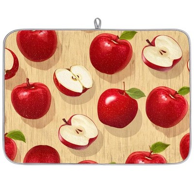 Apples Dish Drying Mat, Cute Drying Mat Absorbent Reversible Washable Dish Dr...
