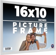 16x10 Frame White Wood Picture Photo Frame with UV Acrylic and Acid Free Backing